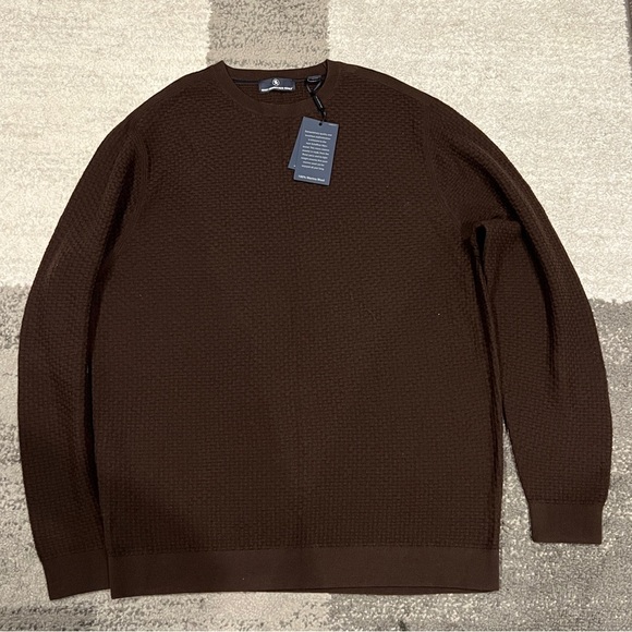Hart Schaffner Marx Merino Wool Brown Crewneck Sweater Men's Sz XL pullover - Picture 1 of 9